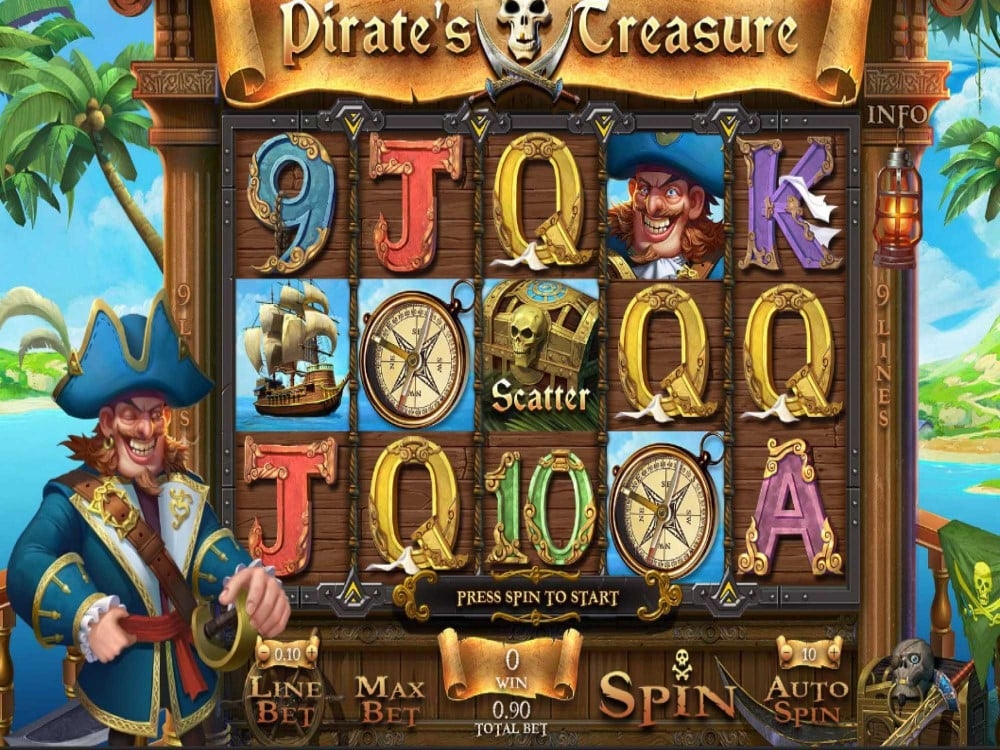 Pirate Treasure, slot pirata, caça ao tesouro, giros grátis